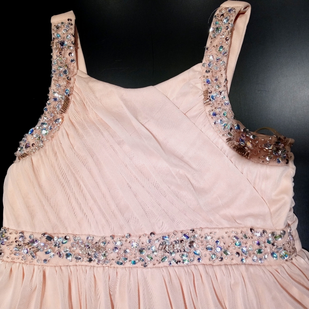 Pink Bejeweled Party Dress Size 16